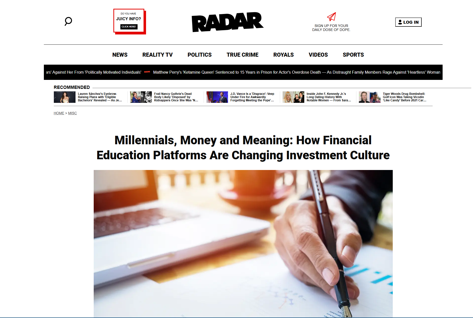 RadarOnline editorial placement